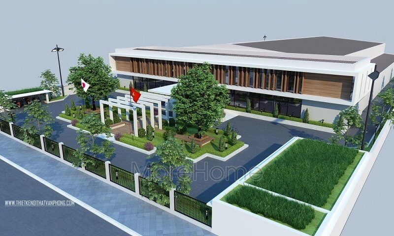 Công ty Bình Minh đã thiết kế và thi công trọn gói văn phòng của mình theo phong cách hiện đại, bao gồm cả phần ngoại thất và nội thất.